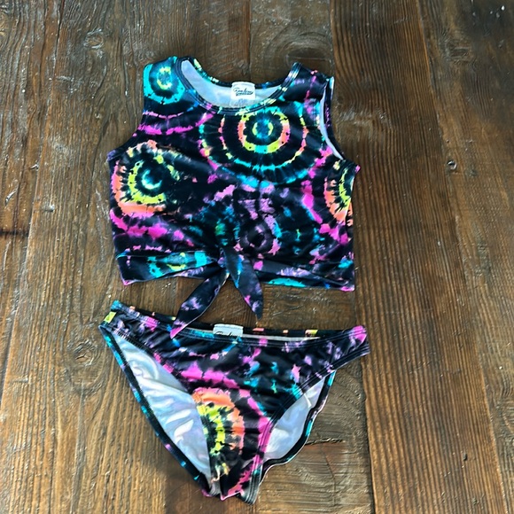 Random Hearts Tie Dye Tankini NWOT Jr. Small - Picture 1 of 6